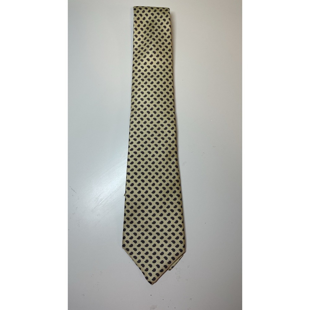 Liberty of London Men's‎ Silk Necktie Tie Made In USA Yellow Geometric Shapes